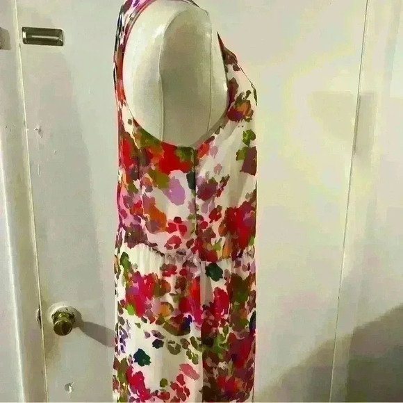 Walter Baker Pink and White Colorful Floral Maxi Halter Dress W118 Size M - Picture 3 of 8